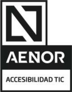 Logo de AENOR sobre accesibilidad TIC