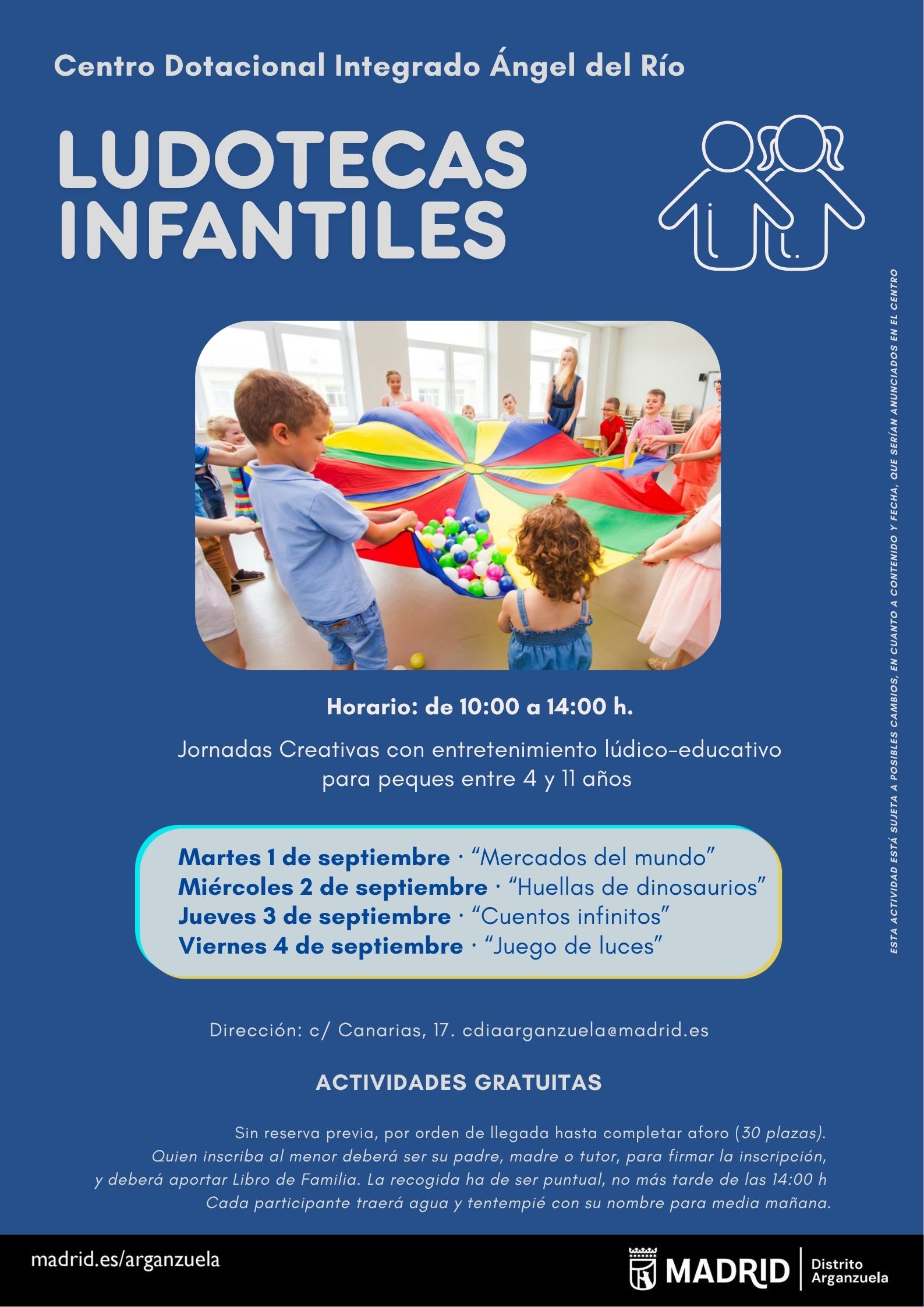 Ludotecas Arganzuela septiembre 2026