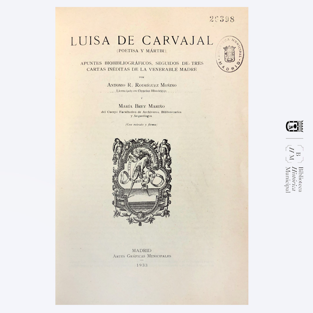 Luisa de Carvajal: apuntes biográficos... (portada)