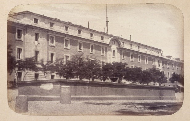 Plaza de San Marcial y cuartel de San Gil en 1864. Museo de Historia.