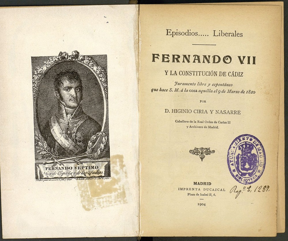 Episodios liberales, Fernando VII y la Constitución de Cádiz