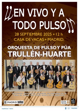 Cartel con información de la actividad y fotografía de la orquesta