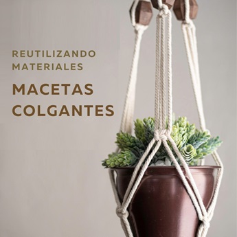 Imagen de la actividad 'Reutilizando materiales. Macetas colgantes'.
