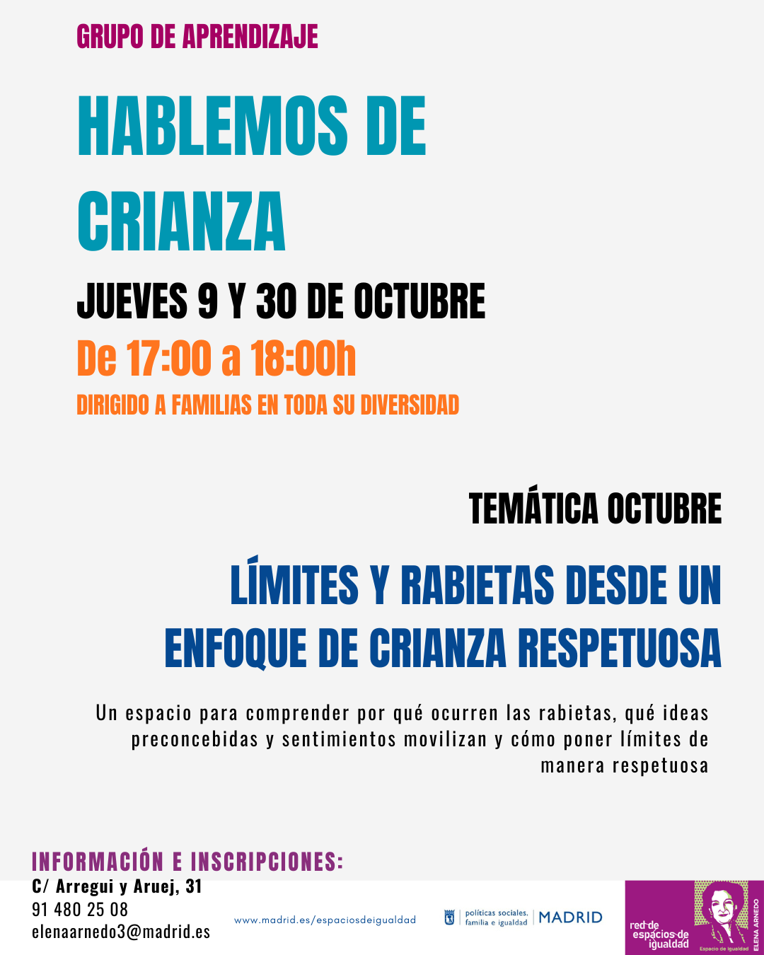 Cartel con el texto contenido en web