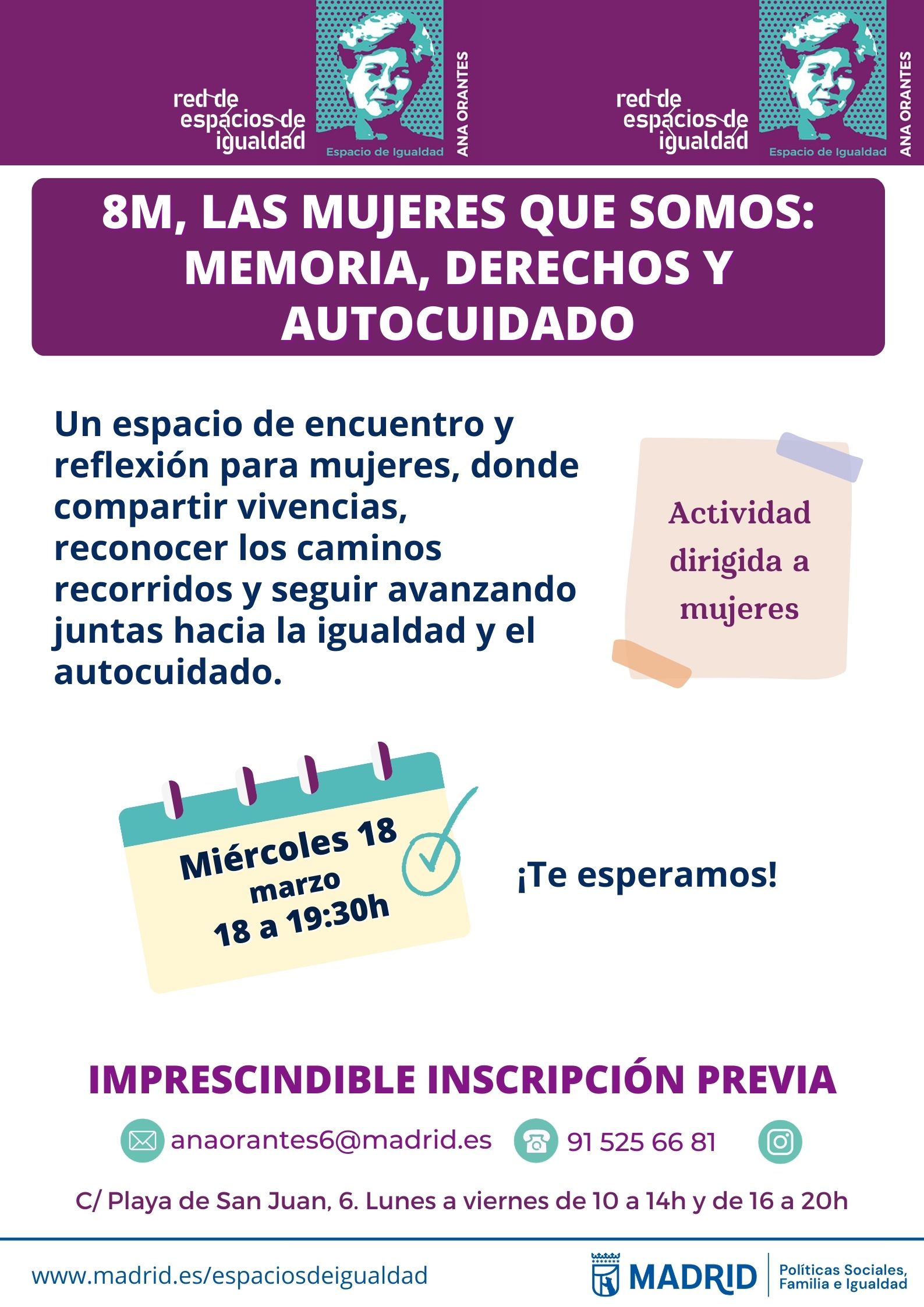 Cartel con el texto contenido en web