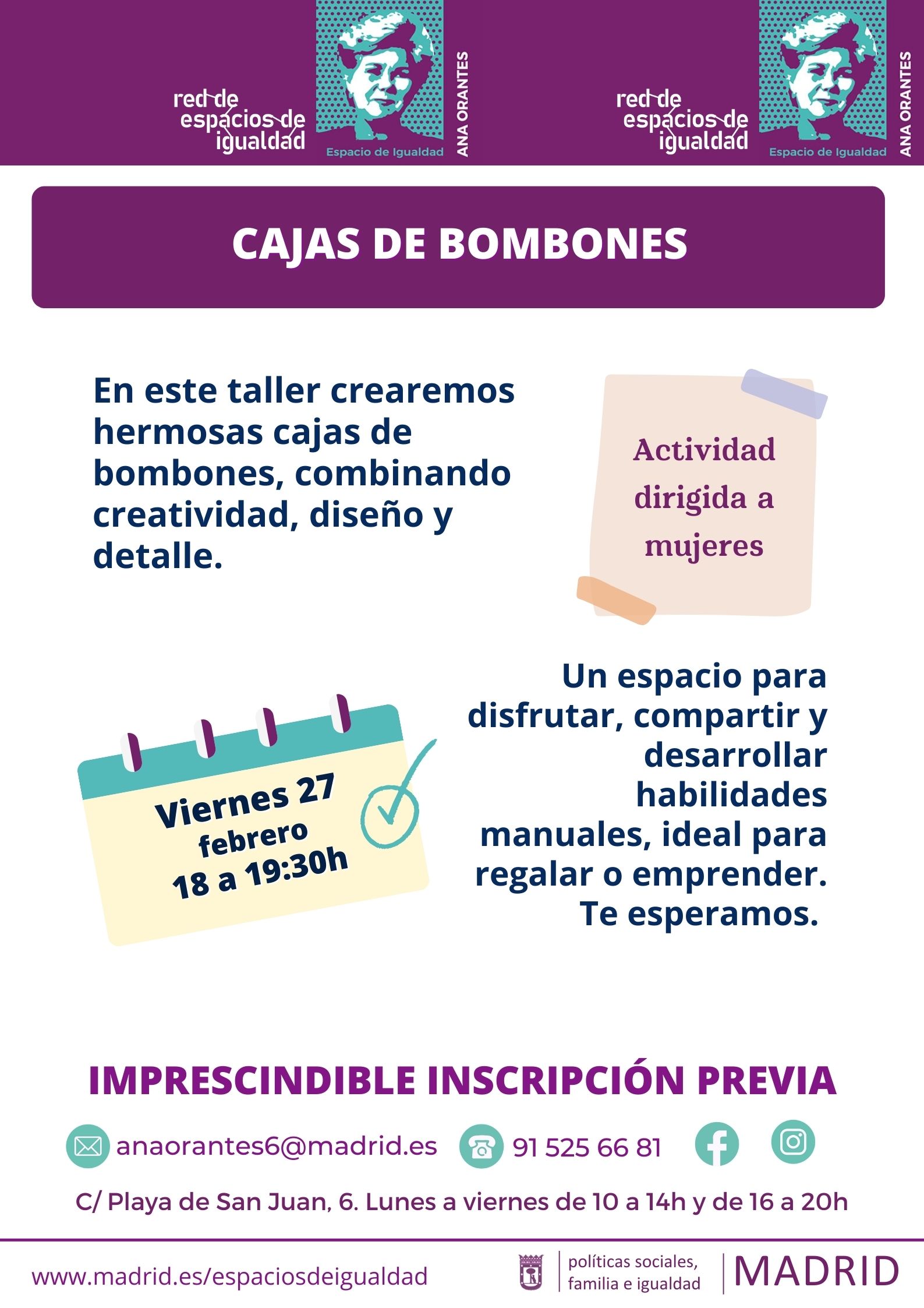 Cartel con texto con la misma informaci&oacute;n que en web