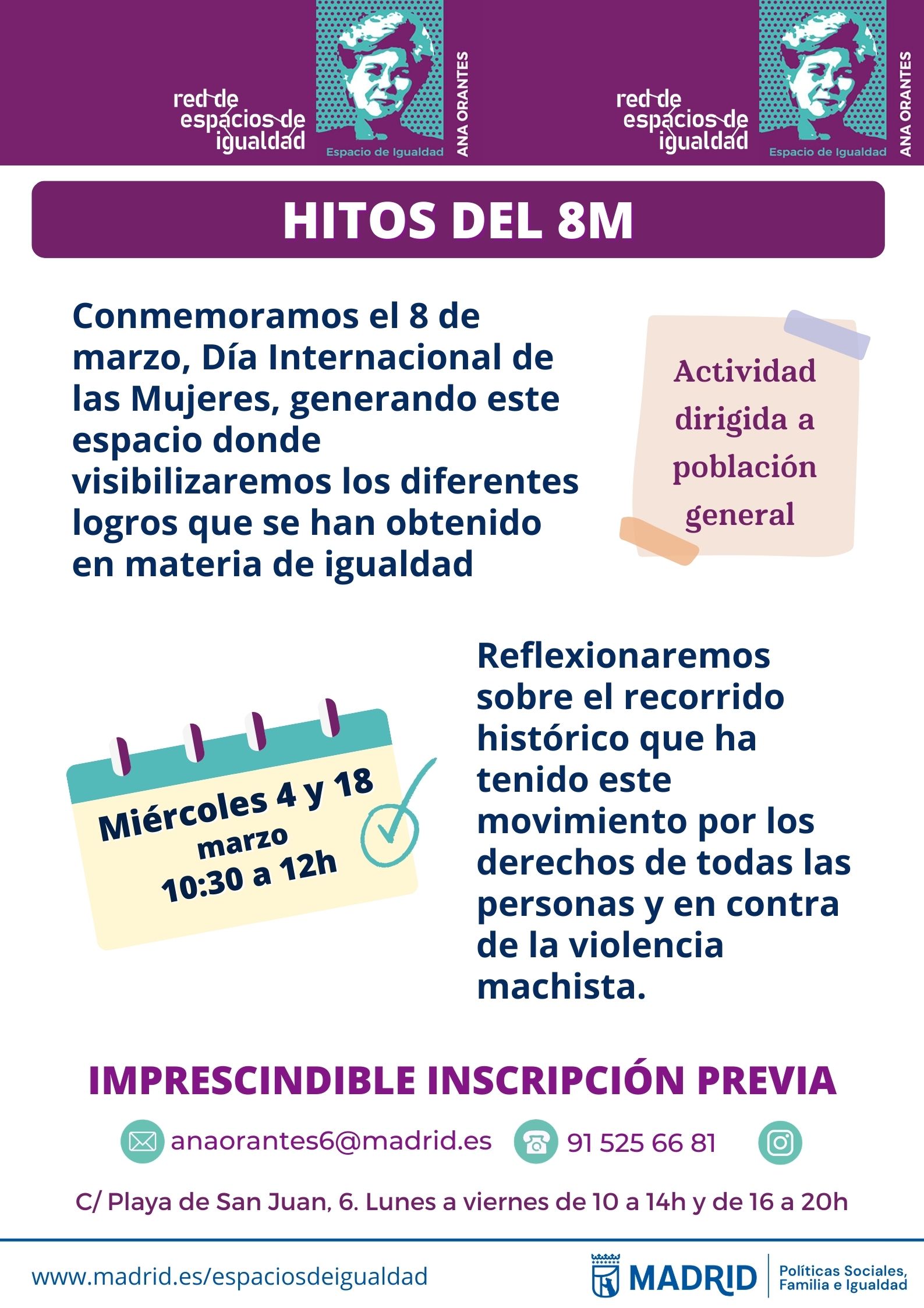 Cartel con el texto contenido en web