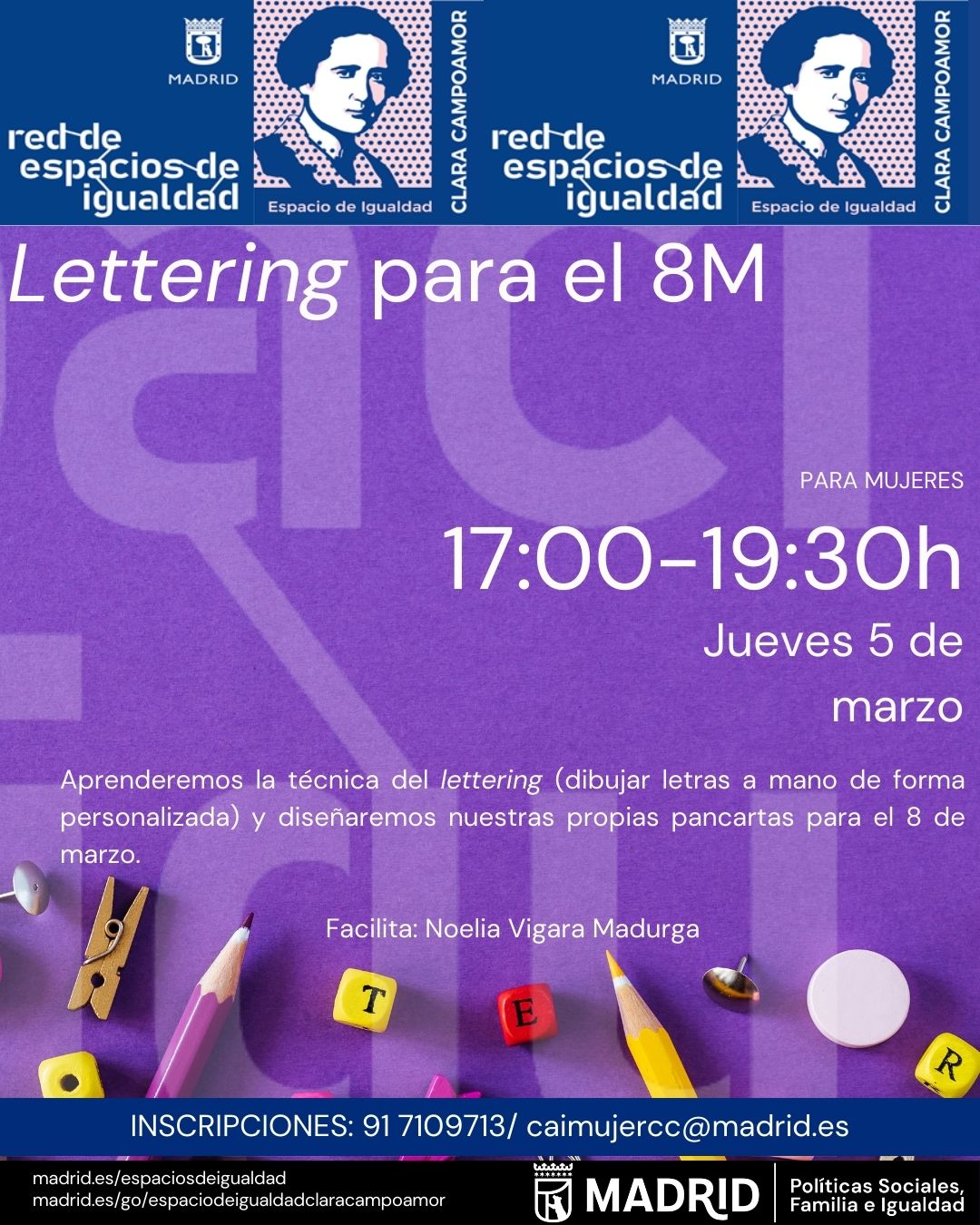 Cartel con el texto contenido en la web