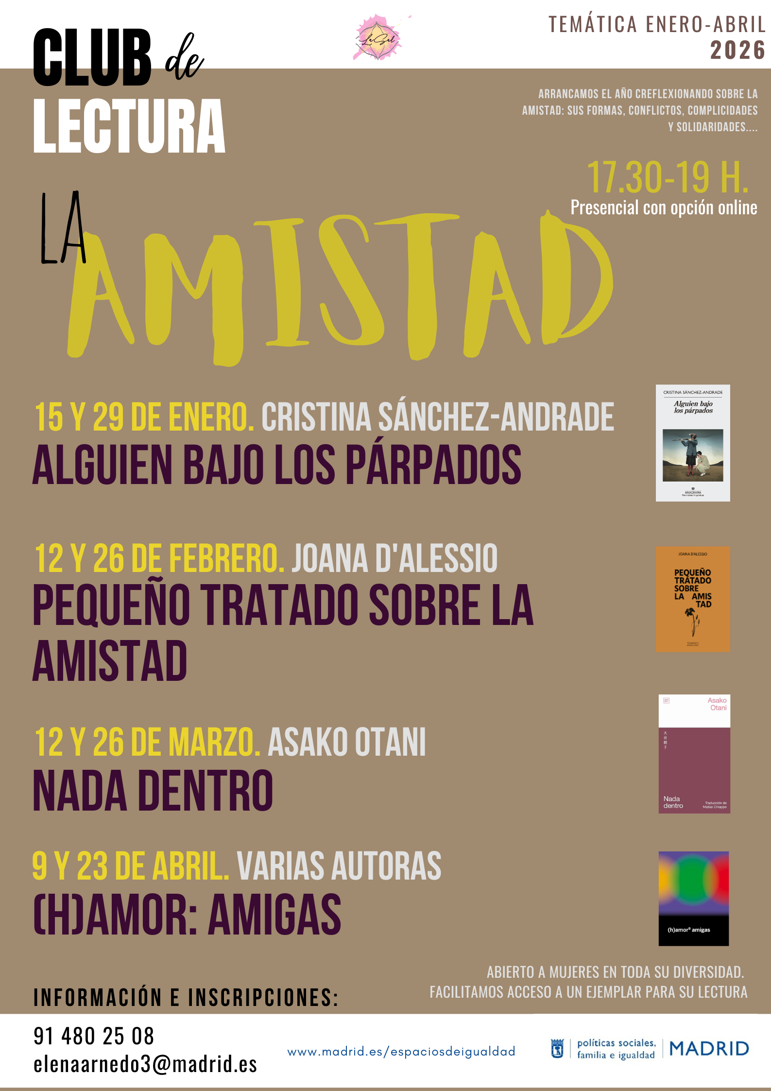 Cartel con el texto contenido en web