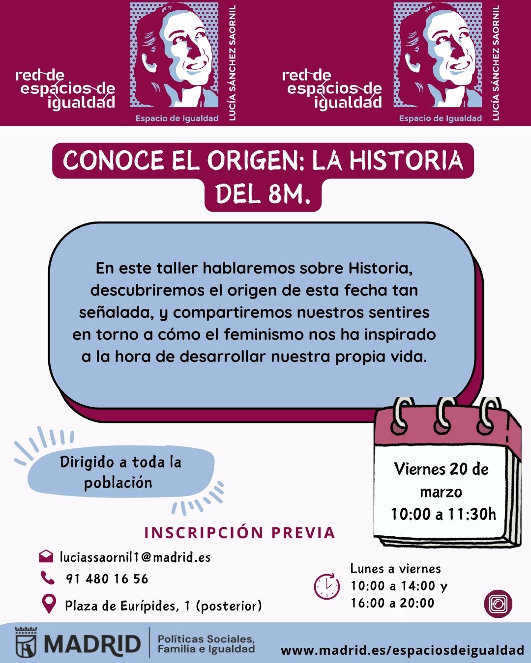 Cartel con el texto contenido en web