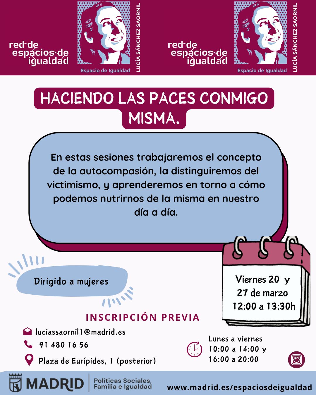 Cartel con el texto contenido en web