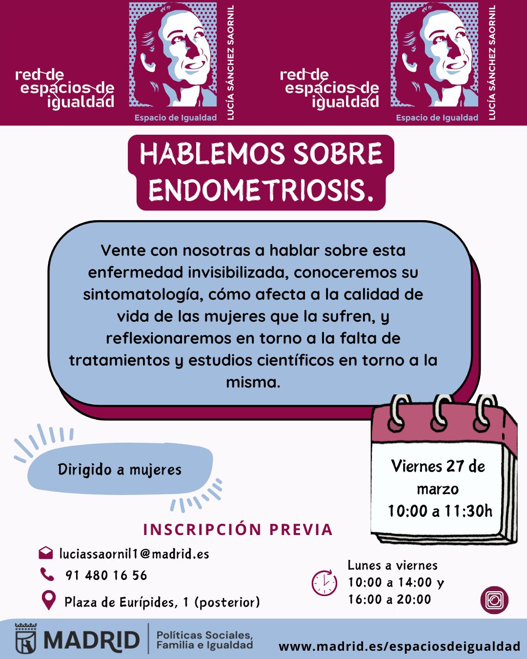 Cartel con el texto contenido en web