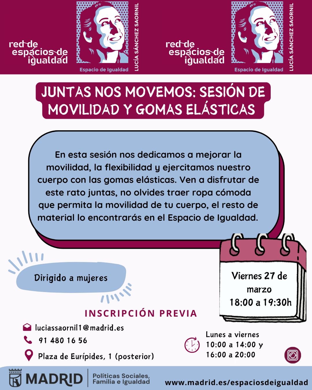 Cartel con el texto contenido en web