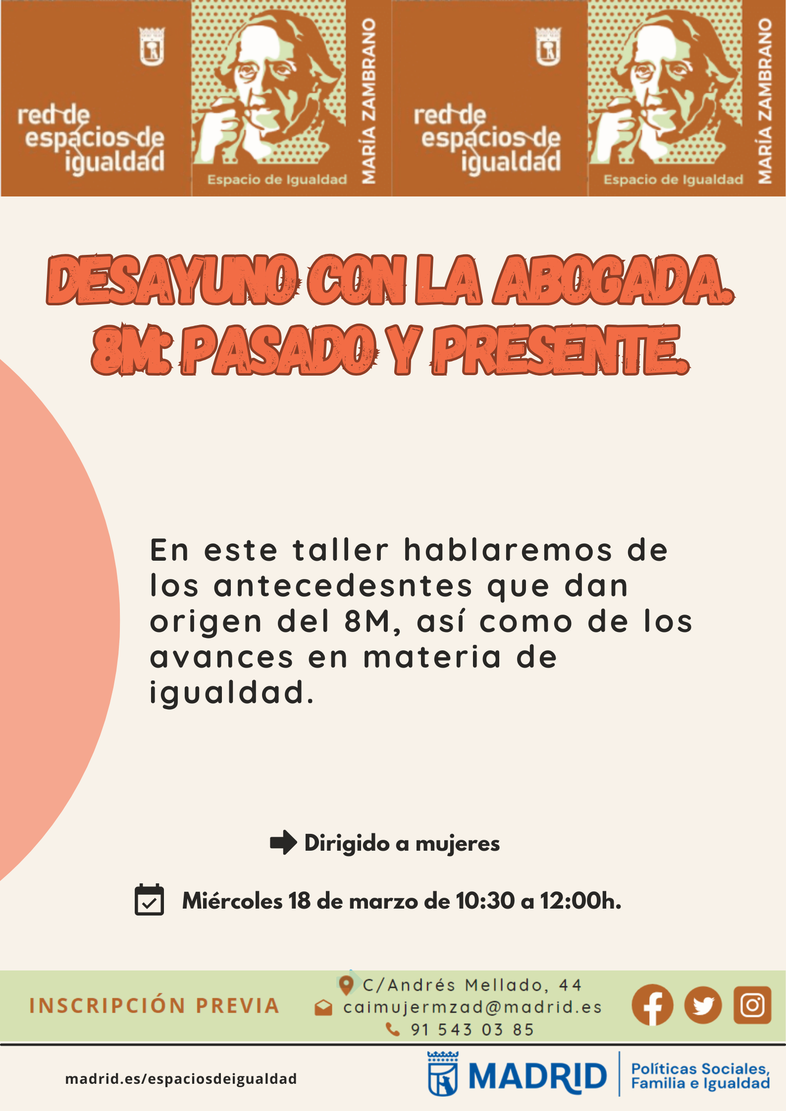 Cartel con el texto contenido en web