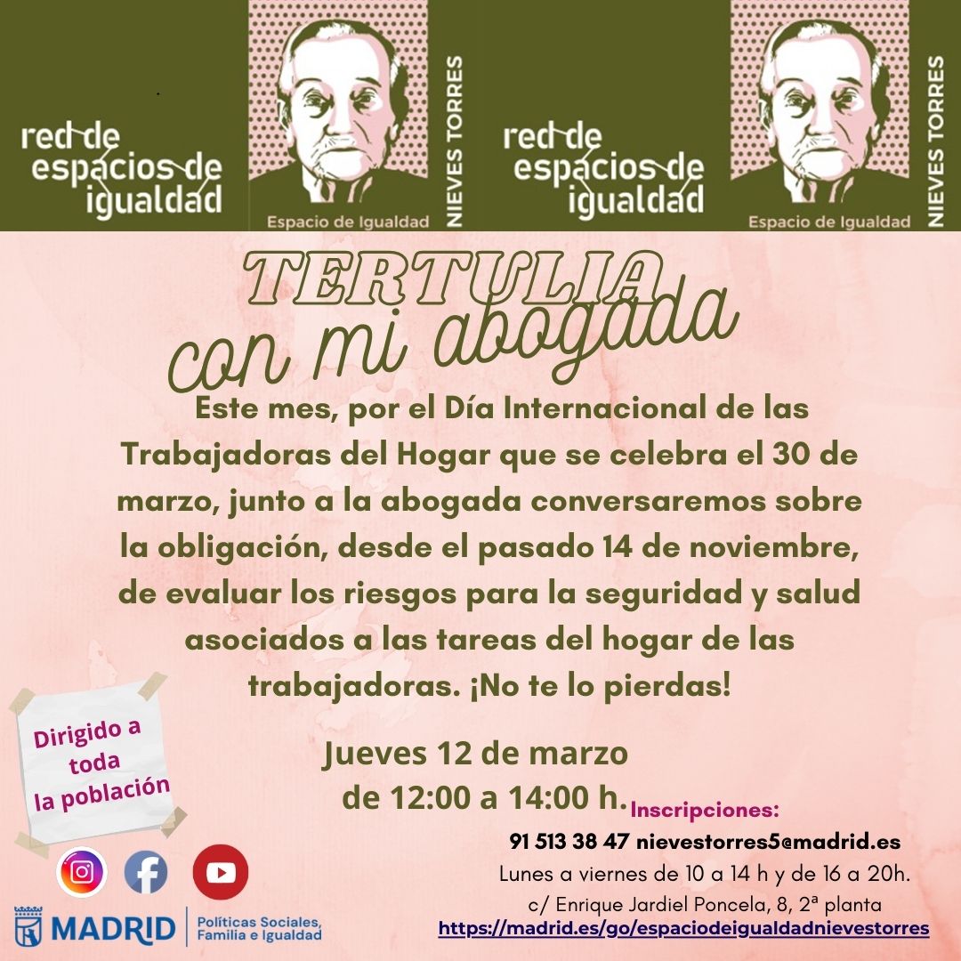 tertulia con mi abogada. dirigido a poblaci&oacute;n general. 