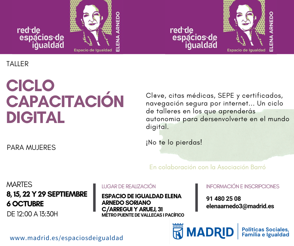 Cartel con el texto contenido en web