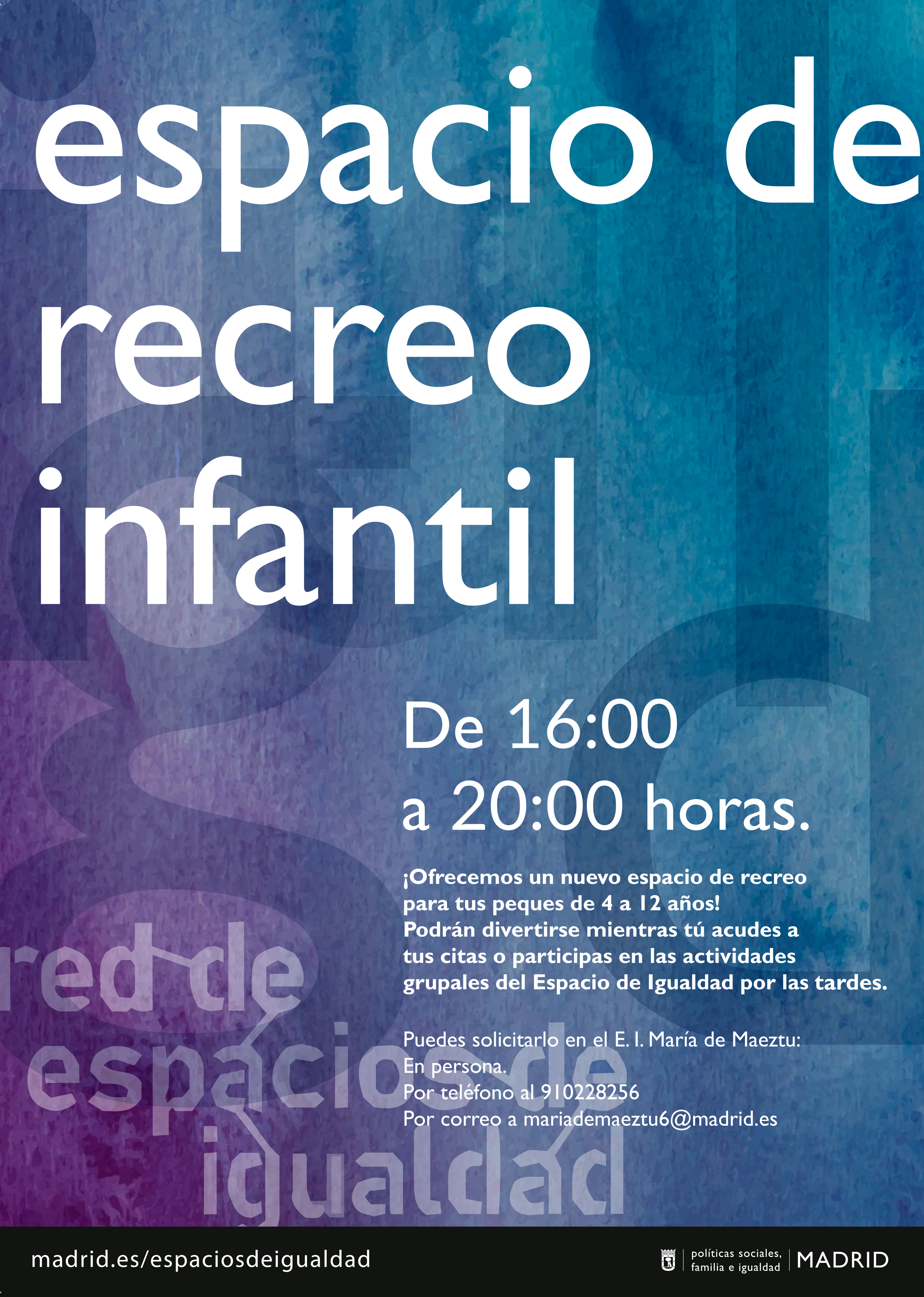 espacio de recreo infantil del espacio Mar&iacute;a de Maeztu